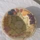 Fruit drainer salad bowl in glazed ceramic slip stamped vintage FG