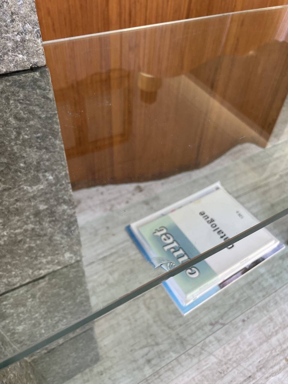 Roche Bobois stone and glass sculpture shelf 1970s