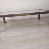 Table basse laiton verre