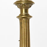 Pair of gilded bronze candlesticks decorated with lizards