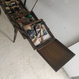 Vintage wood worker with sewing kit