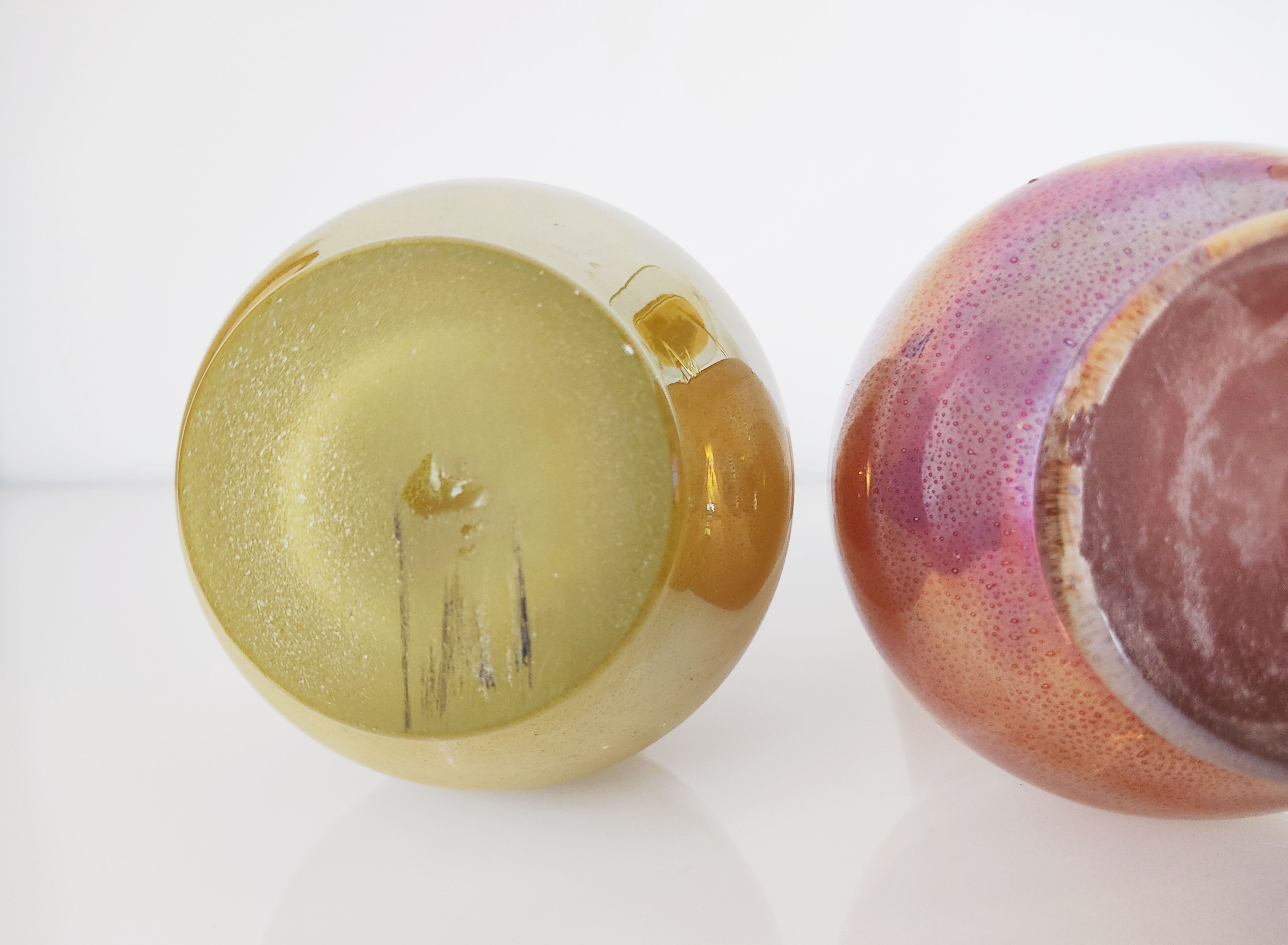 Set of two Murano glass vases