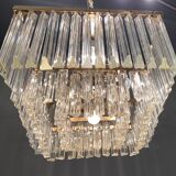 Mid-century murano glass prism flushmount