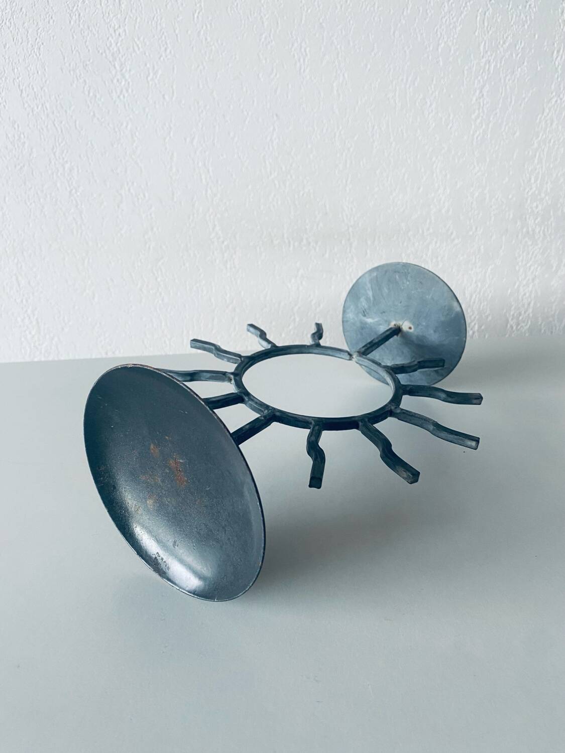 Iron sun candle holder