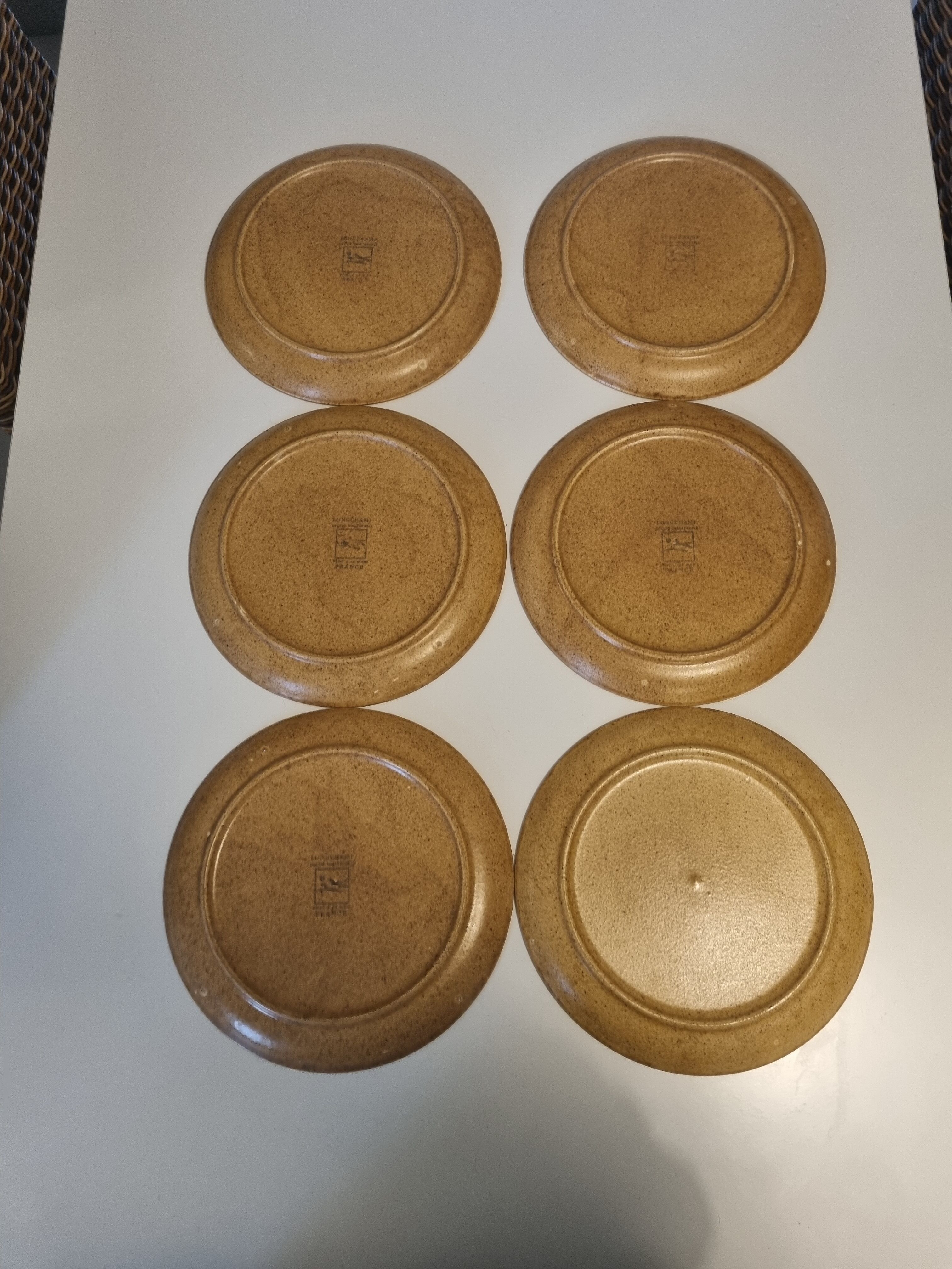 6 flat plates in Longchamp stoneware