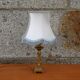 Vintage brass lamp with fringed shade – H35 cm, Ø20 cm