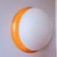 Wall light in pine and white opal.