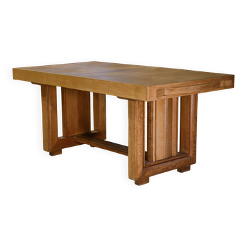 Art Deco oak table by Léon and Maurice Jallot 1940s