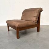 Ensemble de salon / fauteuil / canapé en cuir et chêne Rolf Benz, années 1970