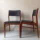 Paire de chaises scandinave, teck et cuir, 1960