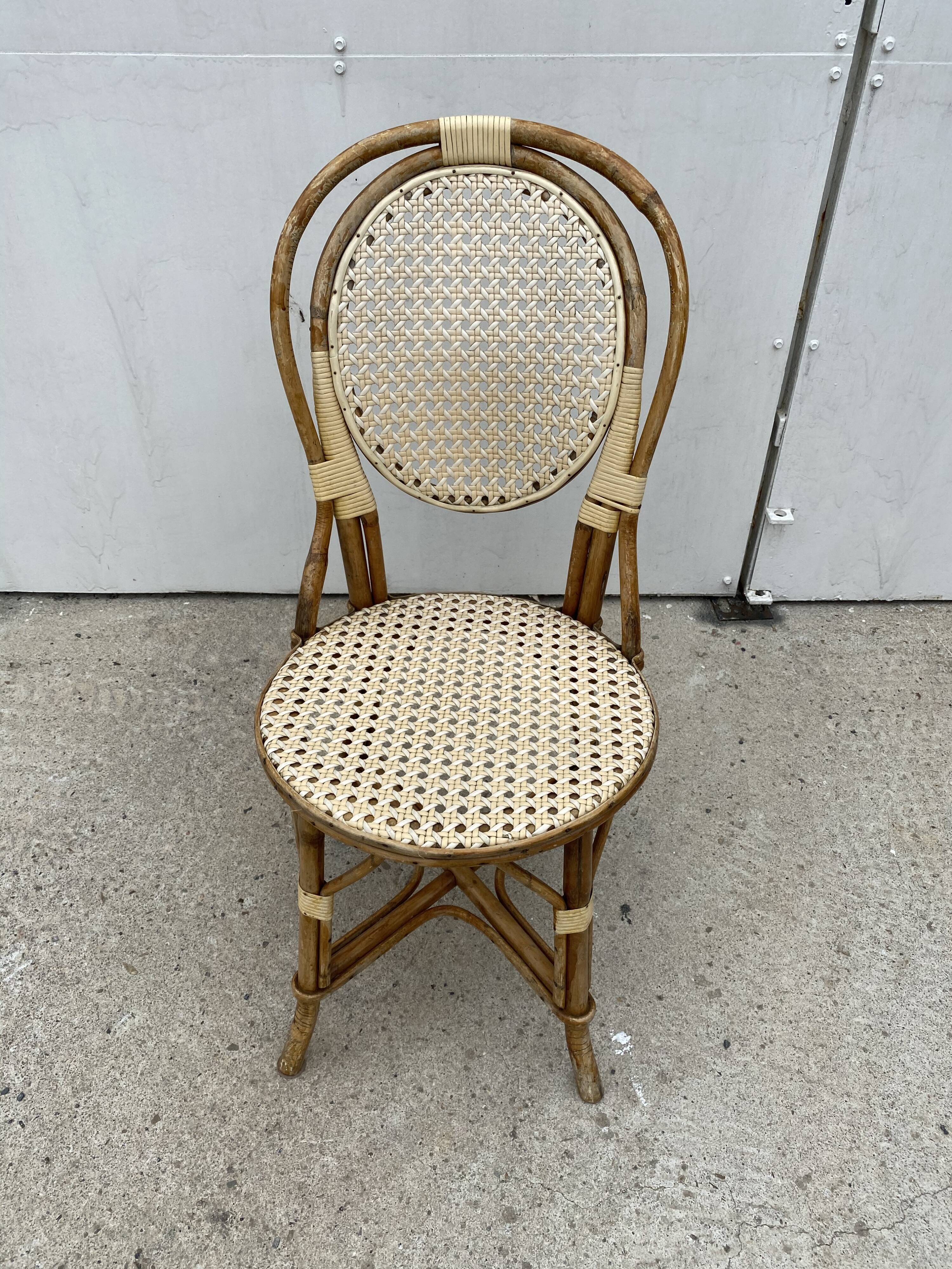 Rattan bistro chair 1970