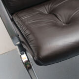 1970s leather chair Drabert darkbrown