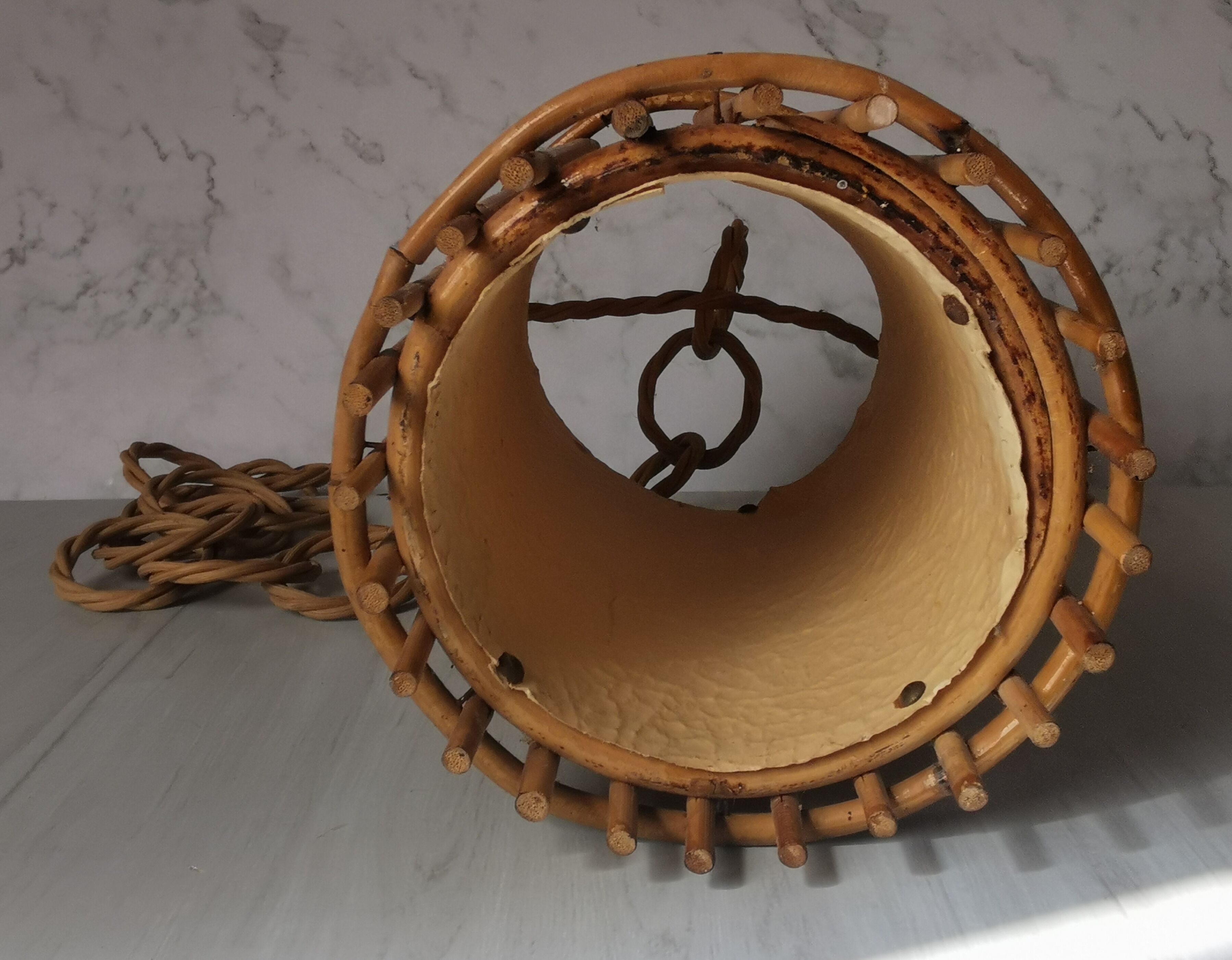 Vintage bamboo and rattan suspension