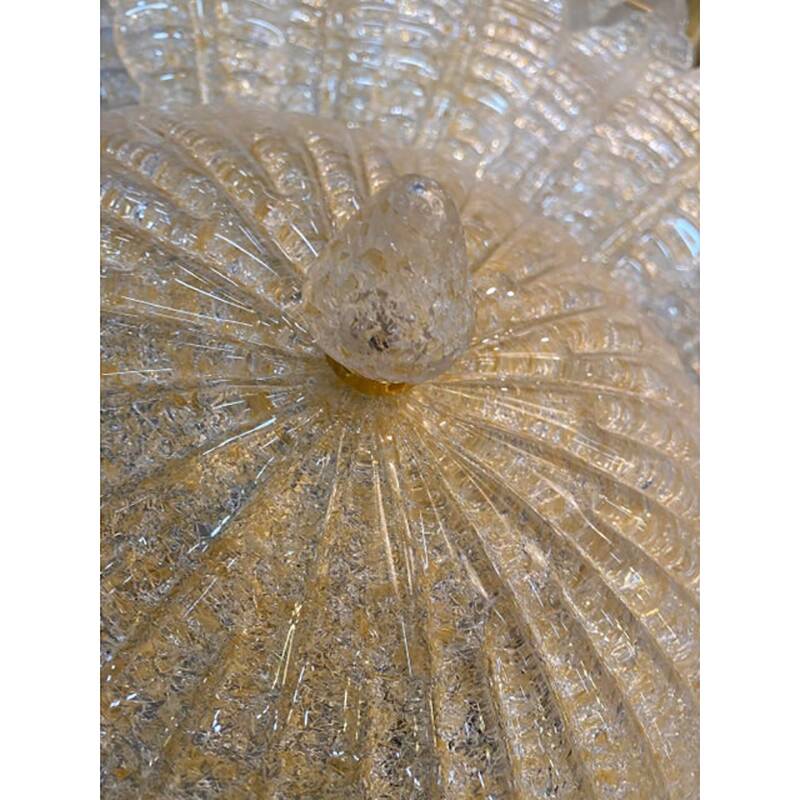 Venetian Murano Style Glass Flush Mount Made in Gold Graniglia by SimoEng