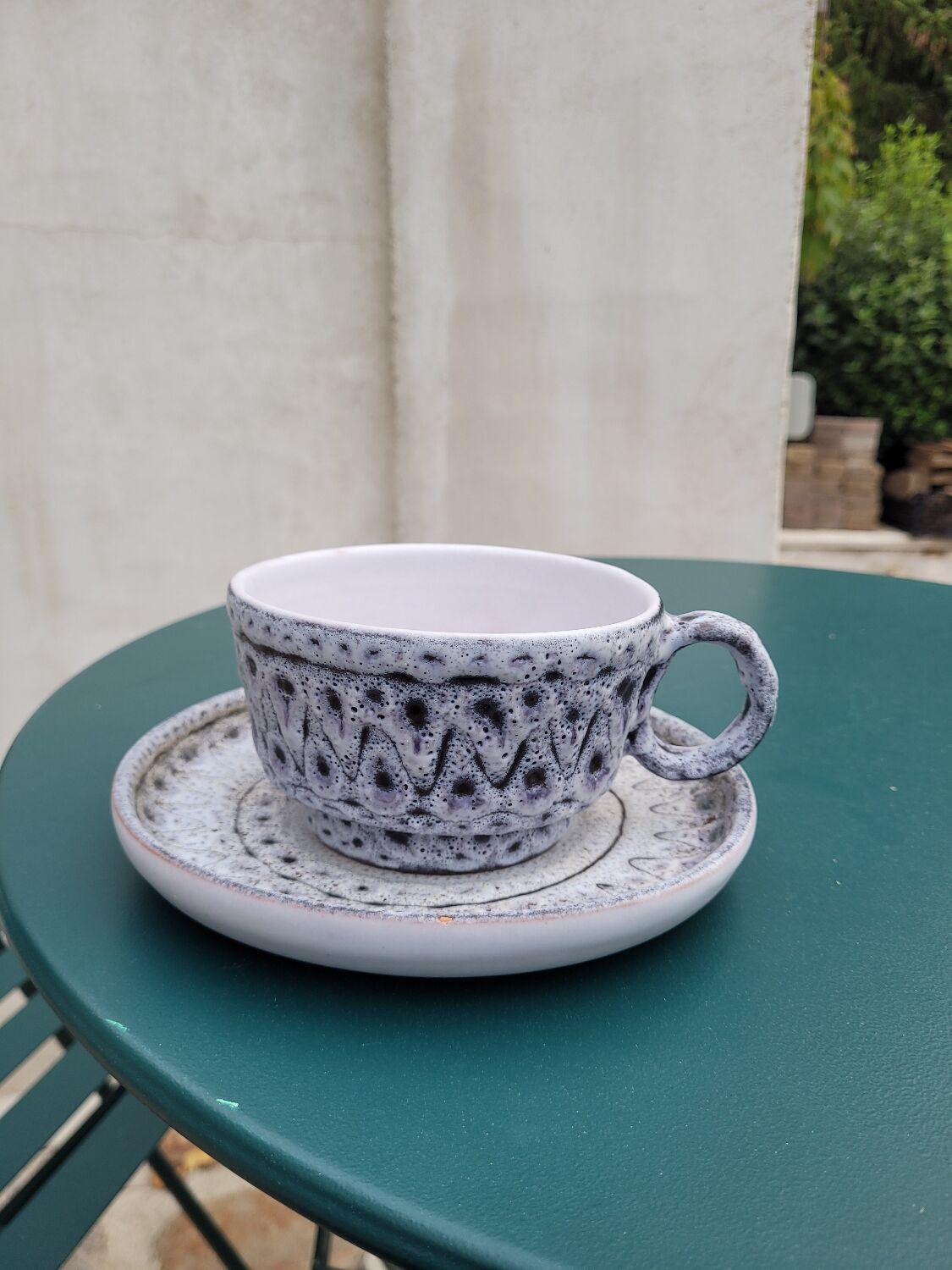 Ceramic coffee/tea service / 1 person - signed Jean Austruy