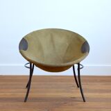 Circle chair in vintage suede 1960s