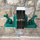 Pair of greenhouse books in the shape of dogs Art Deco
