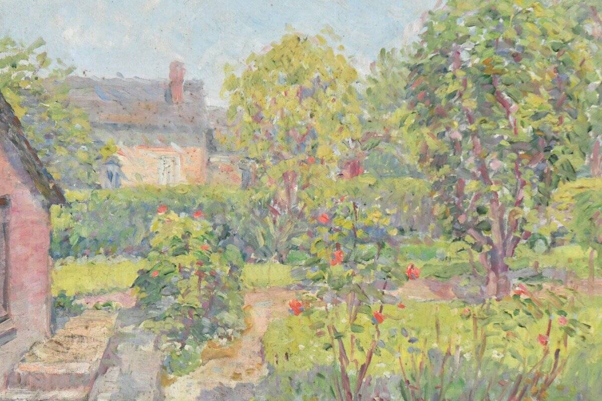 Maurice Léan (20th century) The garden in bloom Oil on canvas