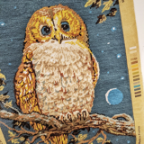 Vintage tapestry "The watchman" with cross stitch. In perfect condition.
