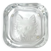 Cat ashtray, crystal from Sèvres, France