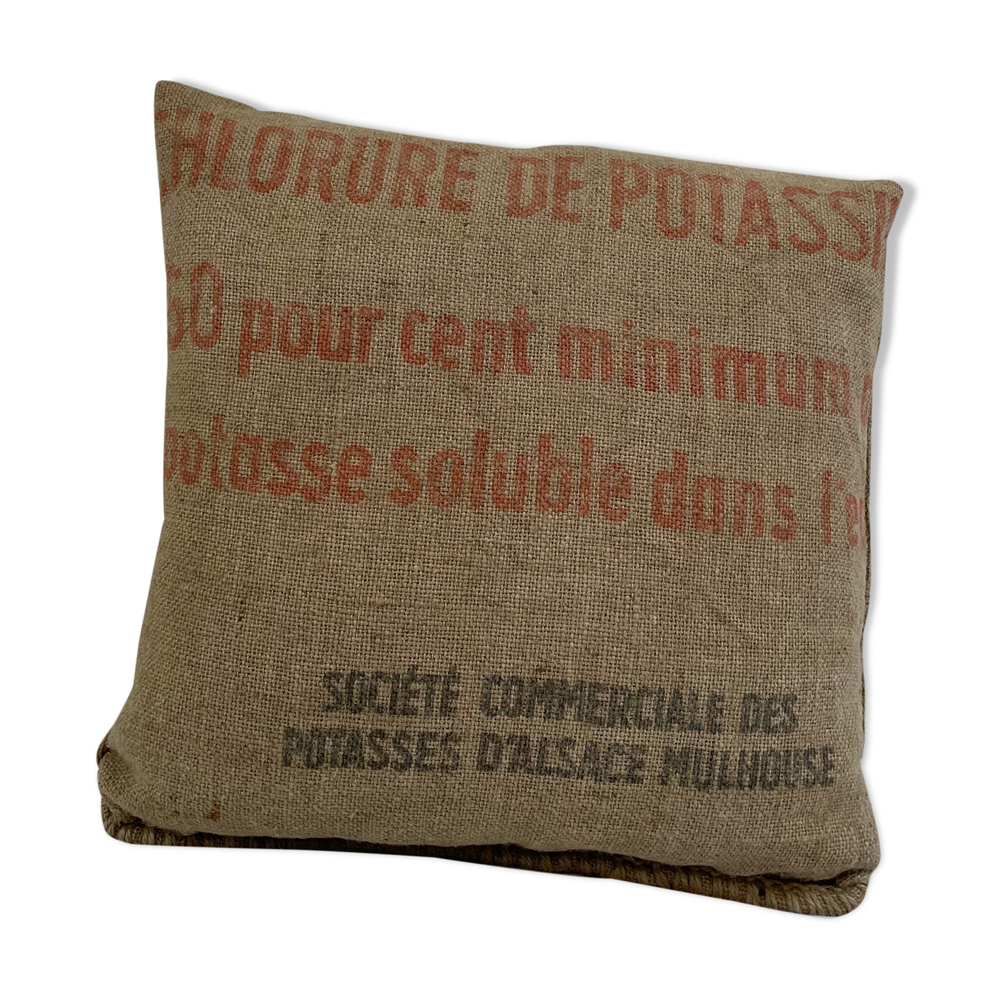 Burlap cushion - Potasse d'Alsace - 37 cm * 37 cm