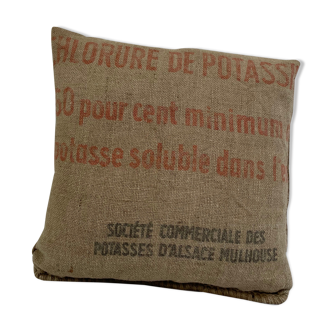 Burlap cushion - Potasse d'Alsace - 37 cm * 37 cm