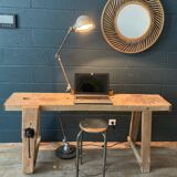 Old workbench with inclined legs