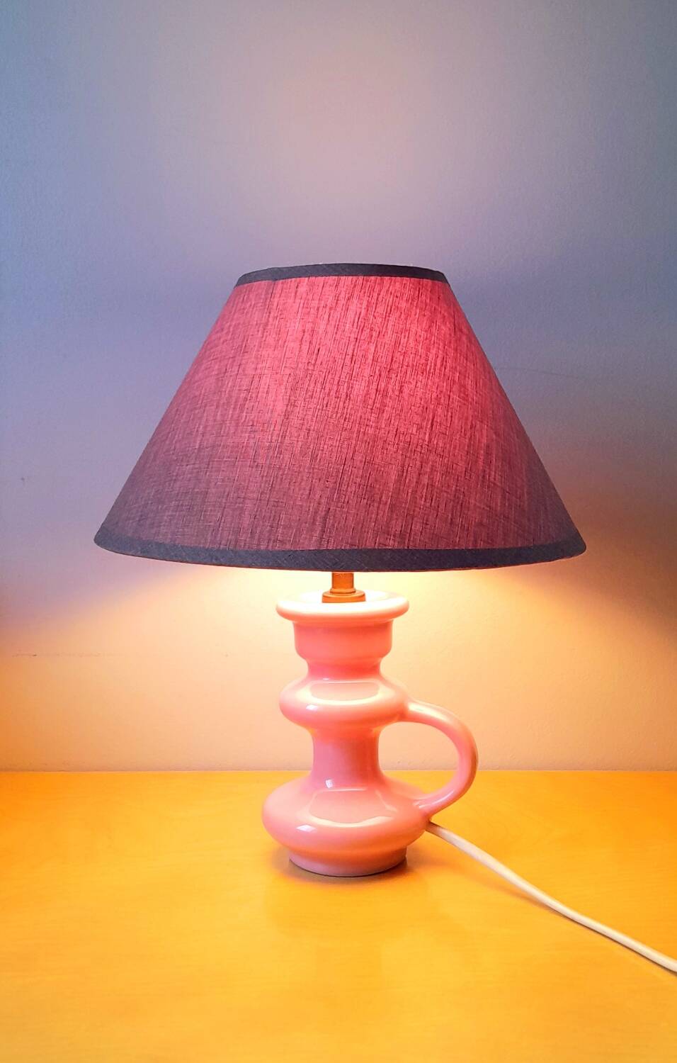 60s ceramic candle holder lamp