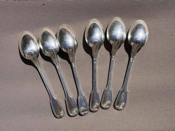 Small Spoons Charles Roux Paris in Silver-Plated Metal - Old Net Model