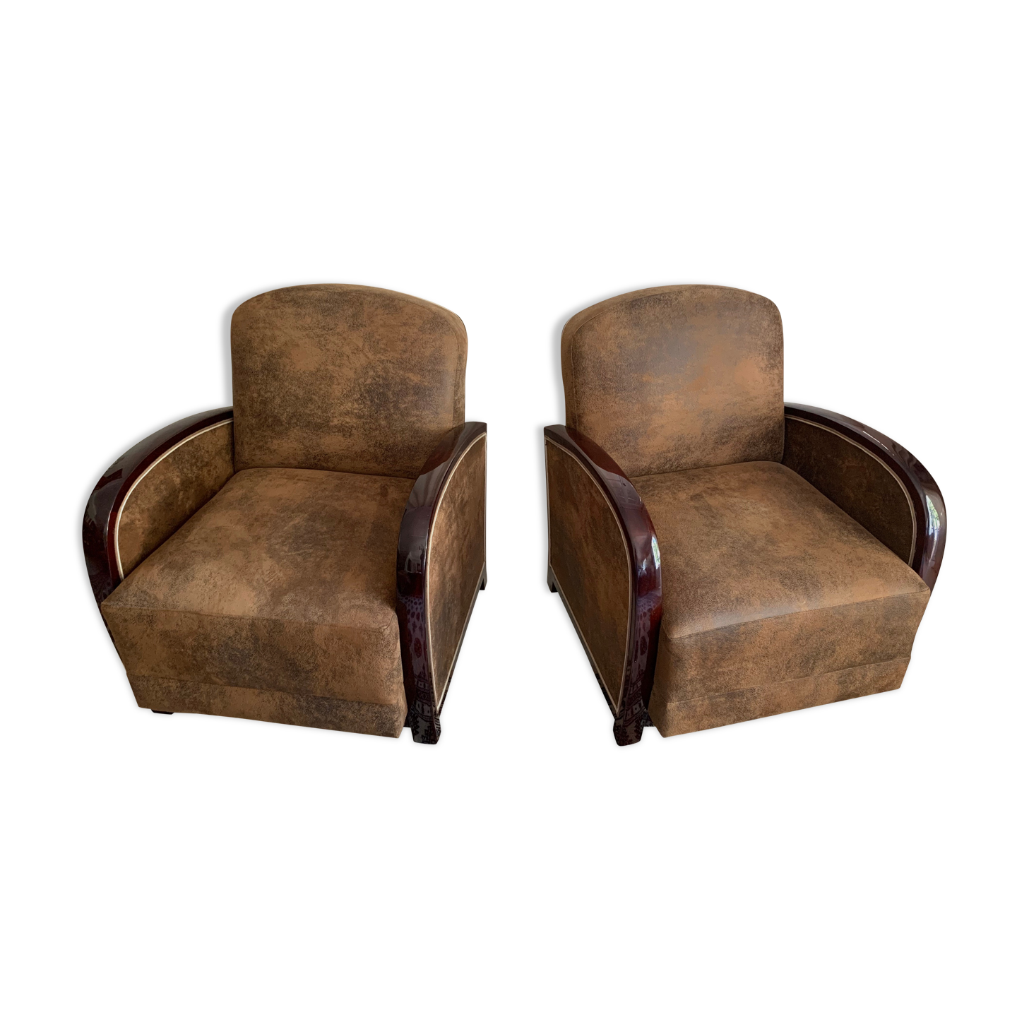 Paire de fauteuils club art deco
