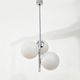 Chrome vintage chandelier with globes – 1970s modernist design