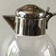 Art Deco carafe in silver metal and blown glass
