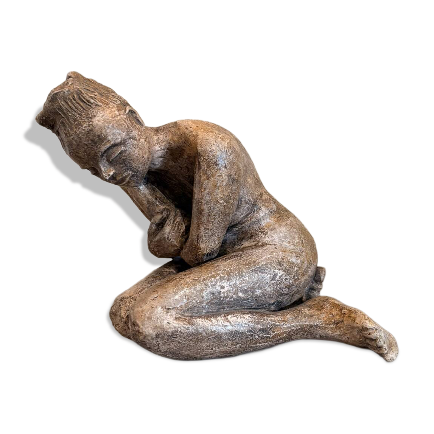 Sculpture Statue Terre Cuite Poterie Nu Féminin abstrait Femme Art Africain