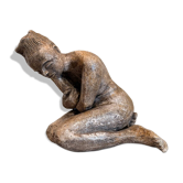 Sculpture Terracotta Statue Abstract Female Nude African Art