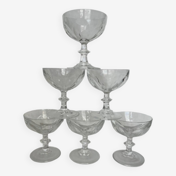 6 cut crystal champagne glasses