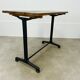 Table de bistrot pied fonte plateau bois