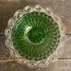 Pair of bol coupe fruit antique fostoria colony twisted green glass +