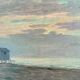 Vintage original seascape oil painting, signed beachside art