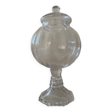 Bonbonnière vintage en verre soufflé