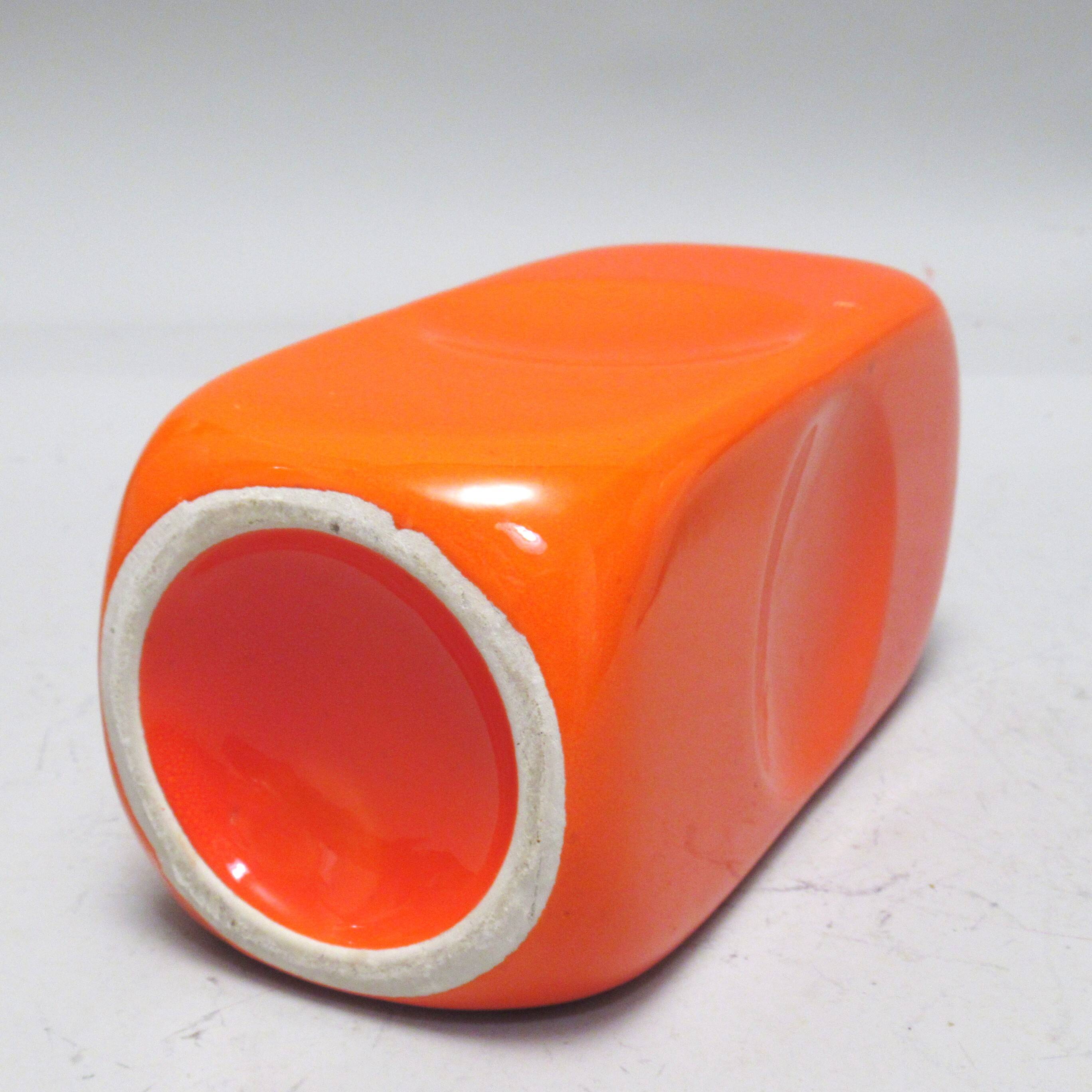 Orange rectangular vase Parravicini 1970s