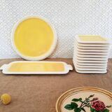 Longwy France Yellow Dessert Service