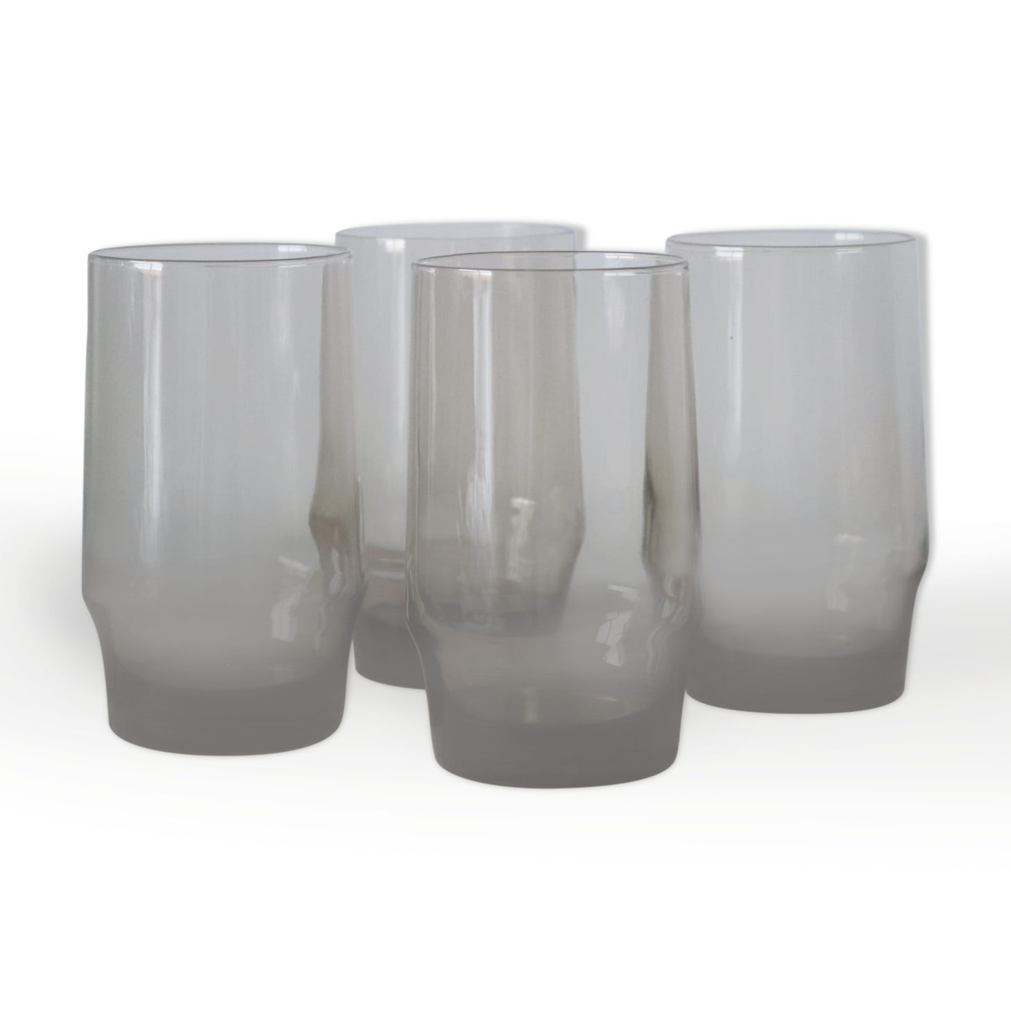 4 vintage smoked glasses 70s