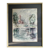 Framed watercolor