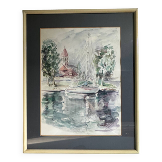 Framed watercolor