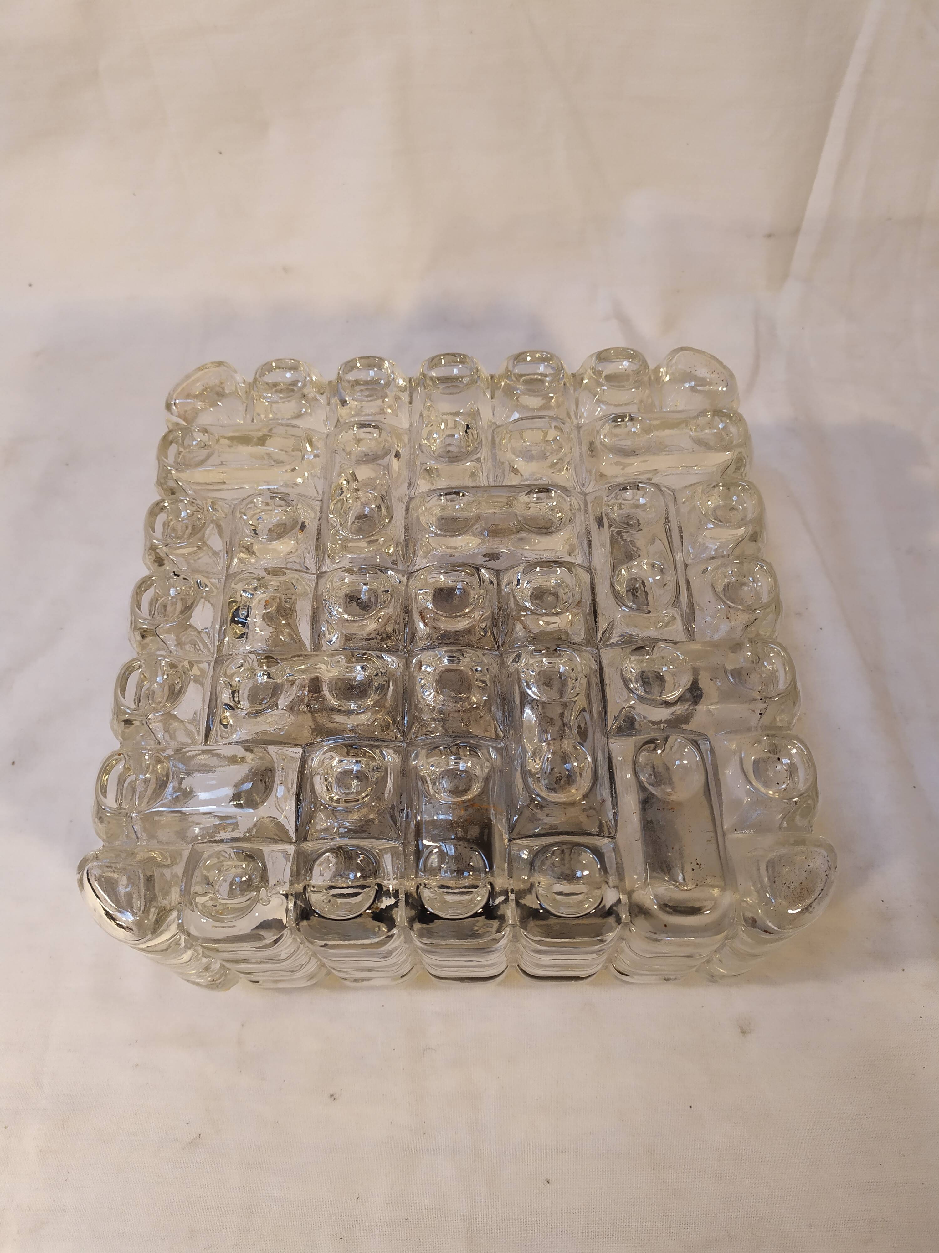Vintage moulded glass ceiling light - 1970s