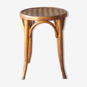 Tabouret bistrot bois courbé par Baumann 1930