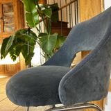 Blue velvet conference chairs