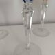 Set of 6 colored crystal stemmed glasses
