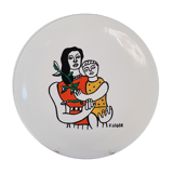 Circular ceramic plate, polychrome decoration by Fernand Leger around 1970