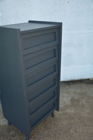 Semainier, high Dresser dark grey vintage